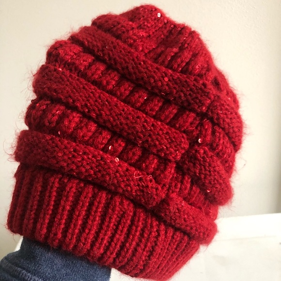 C.C. Ribbed Sequin Beanie - Picture 3 of 7